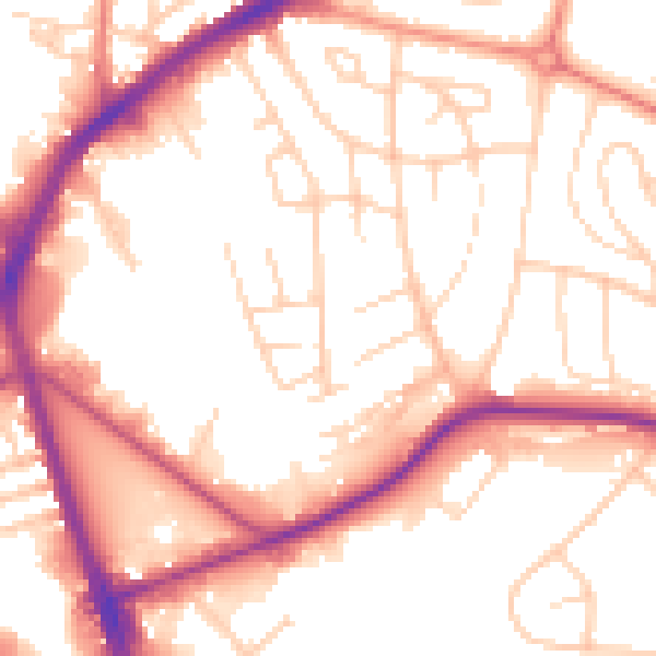Daytime road noise heatmap for S5 8NT