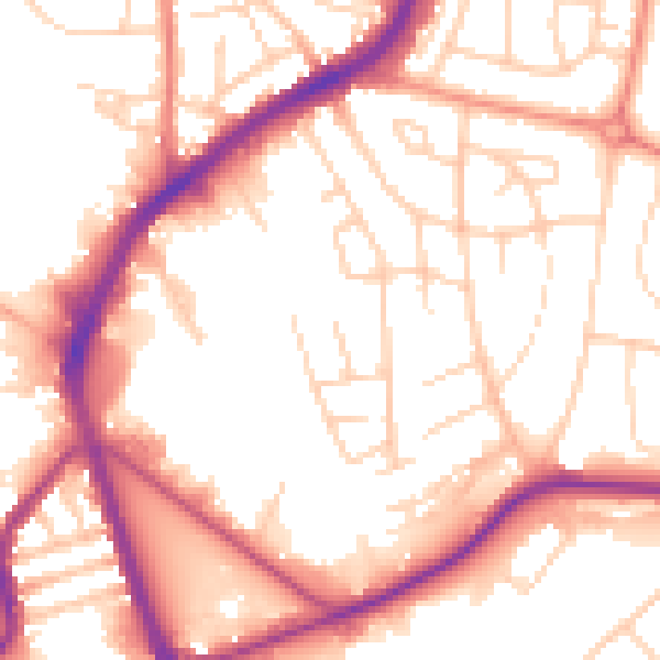 Daytime road noise heatmap for S5 8NX