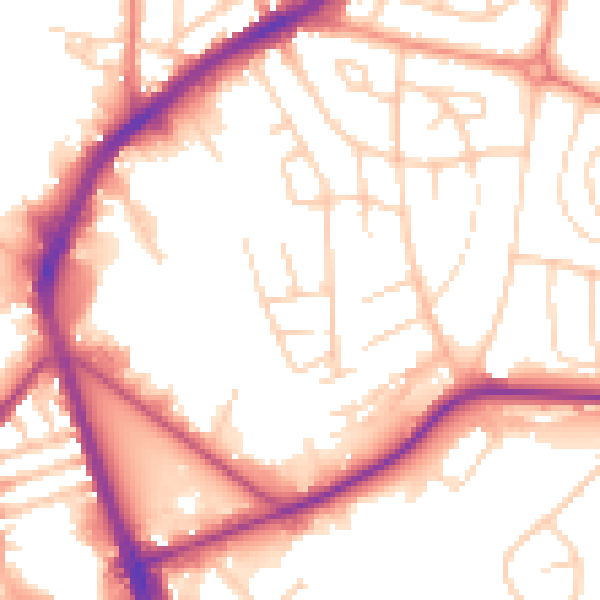Daytime road noise heatmap for S5 8PA