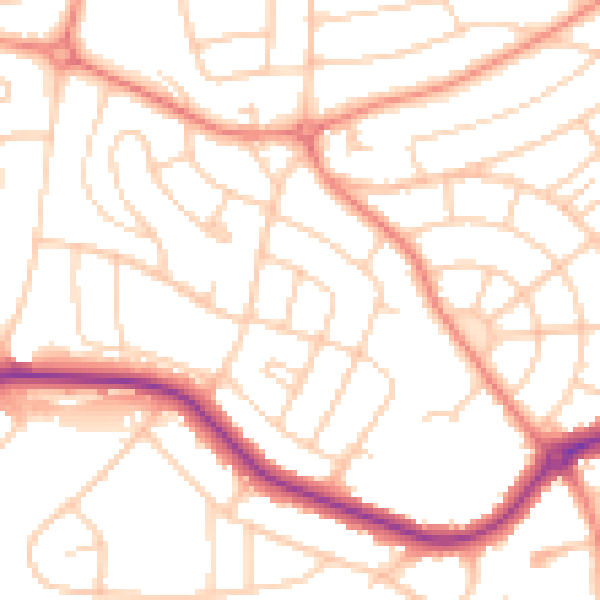 Daytime road noise heatmap for S5 8RQ