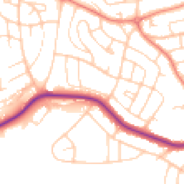 Daytime road noise heatmap for S5 8TF
