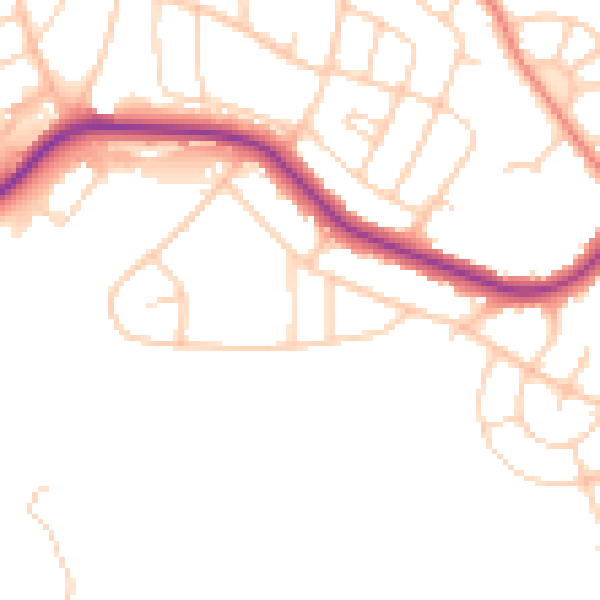 Daytime road noise heatmap for S5 8TU