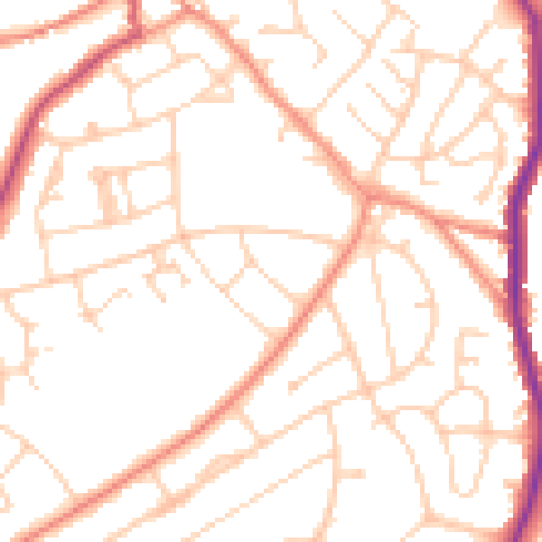 Daytime road noise heatmap for S5 9FB