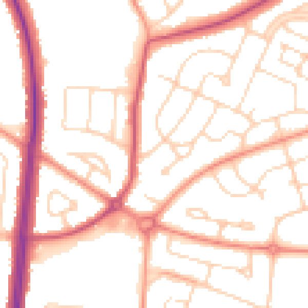 Daytime road noise heatmap for S5 9NR
