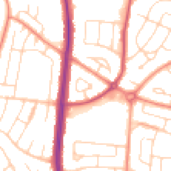 Daytime road noise heatmap for S5 9QE