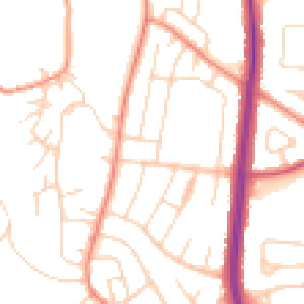 Daytime road noise heatmap for S6 1AY