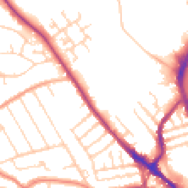 Daytime road noise heatmap for S6 1BJ