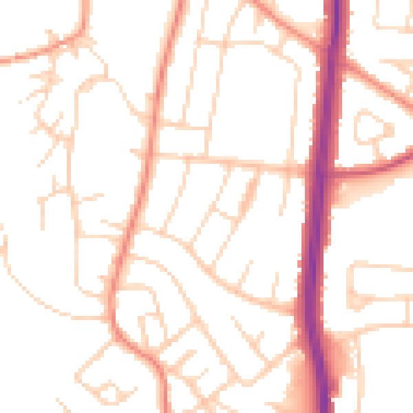 Daytime road noise heatmap for S6 1DD