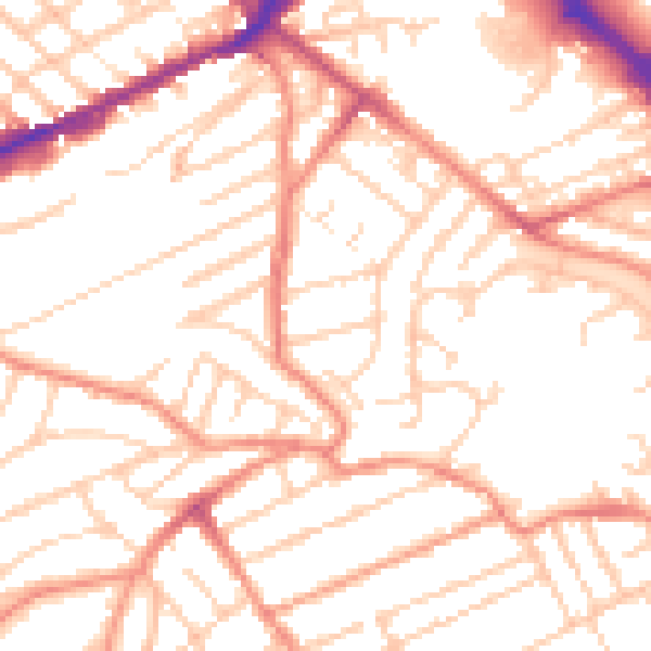 Daytime road noise heatmap for S6 2NG