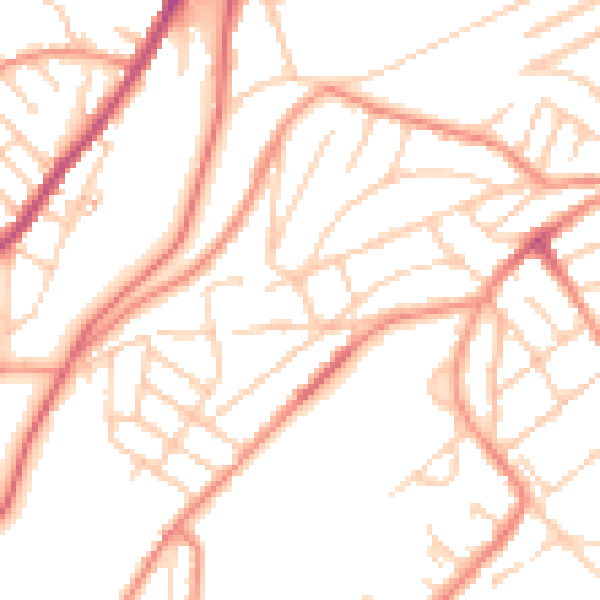 Daytime road noise heatmap for S6 5BQ