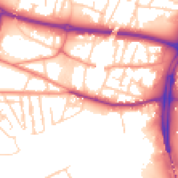 Daytime road noise heatmap for S61 1AA