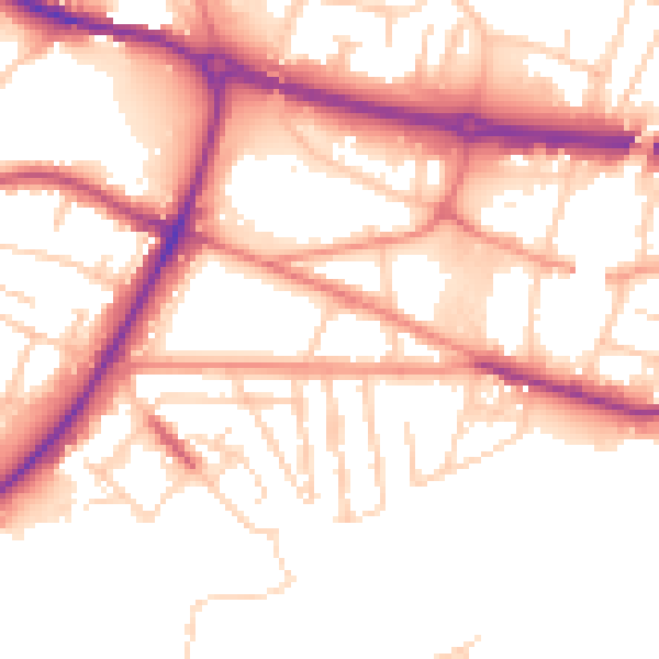Daytime road noise heatmap for S61 1AL