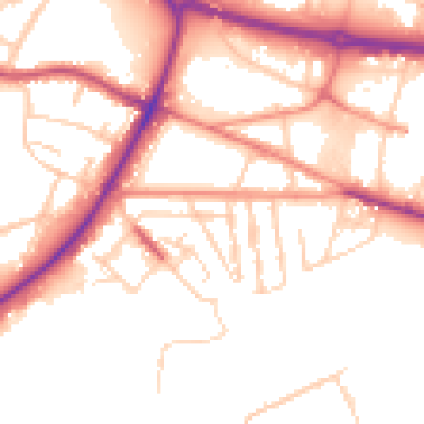 Daytime road noise heatmap for S61 1DX