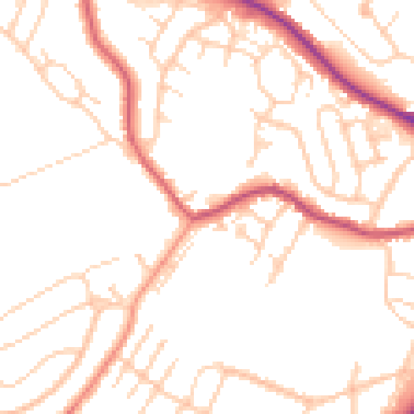 Daytime road noise heatmap for S61 1EP