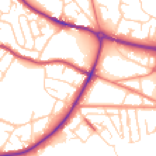 Daytime road noise heatmap for S61 1HJ