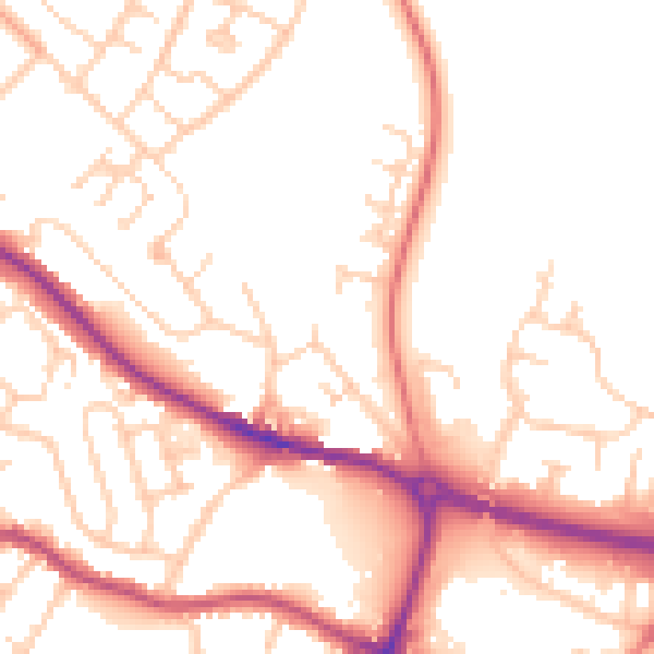 Daytime road noise heatmap for S61 1LB