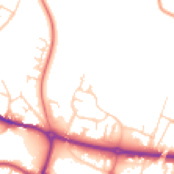 Daytime road noise heatmap for S61 1TH
