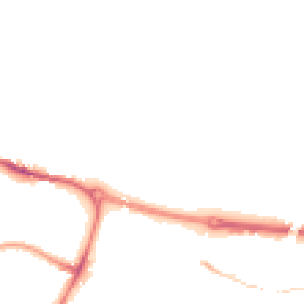 Night-time road noise heatmap for S61 1TN