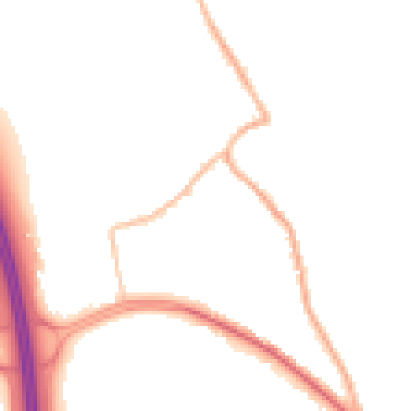 Night-time road noise heatmap for S61 2FJ