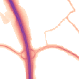 Night-time road noise heatmap for S61 2PP
