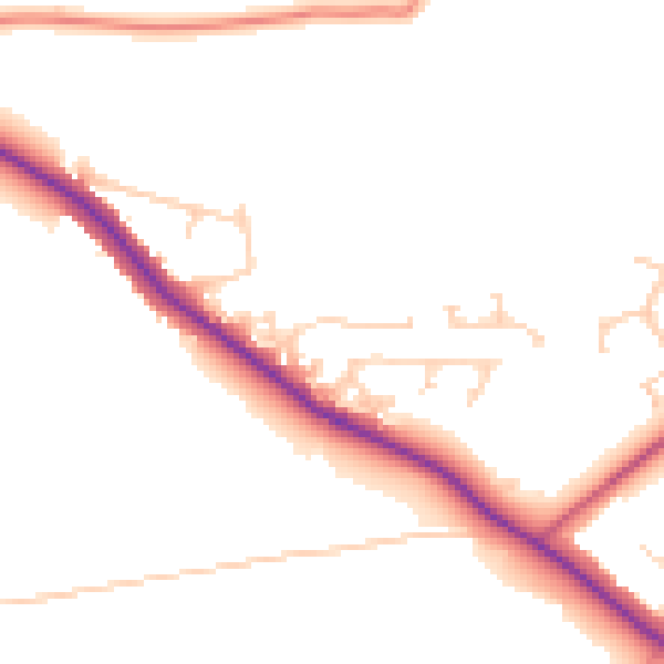 Daytime road noise heatmap for S61 2SW