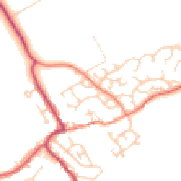 Daytime road noise heatmap for S61 2TN