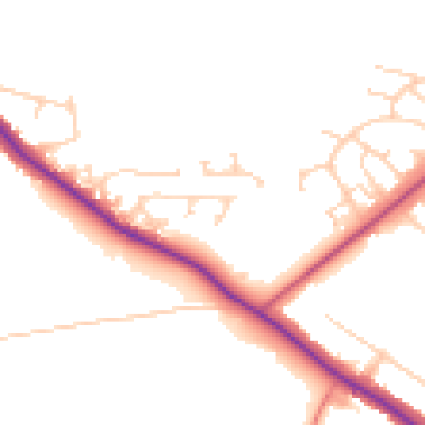 Daytime road noise heatmap for S61 2XT