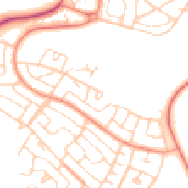 Daytime road noise heatmap for S61 3EP