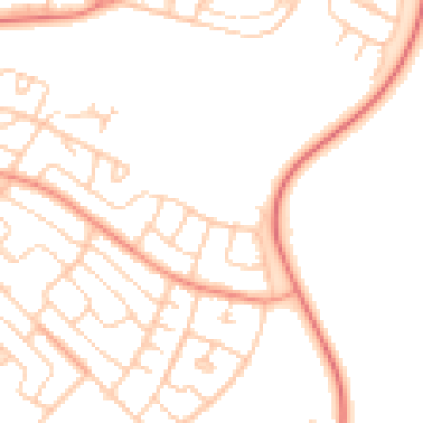 Daytime road noise heatmap for S61 3EQ
