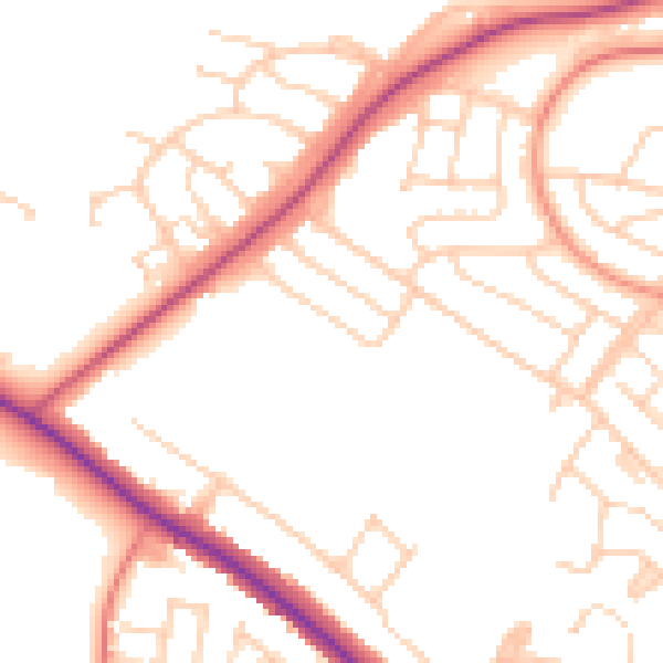 Daytime road noise heatmap for S61 3LY