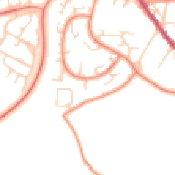 Daytime road noise heatmap for S61 4RE