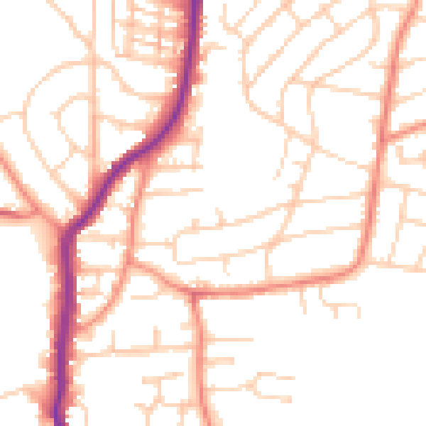 Daytime road noise heatmap for S62 5DA