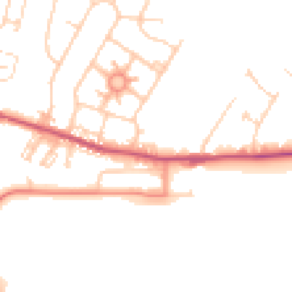 Daytime road noise heatmap for S63 0BW