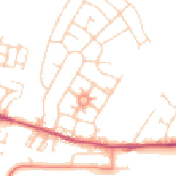 Daytime road noise heatmap for S63 0DP