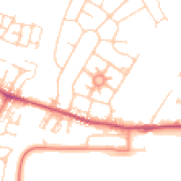 Daytime road noise heatmap for S63 0DW