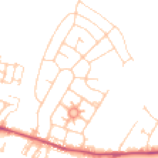 Daytime road noise heatmap for S63 0EB