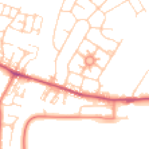 Daytime road noise heatmap for S63 0EG