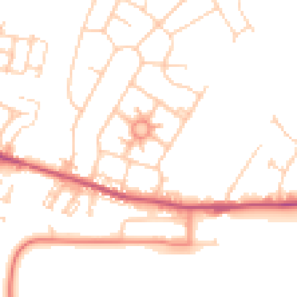 Daytime road noise heatmap for S63 0ET