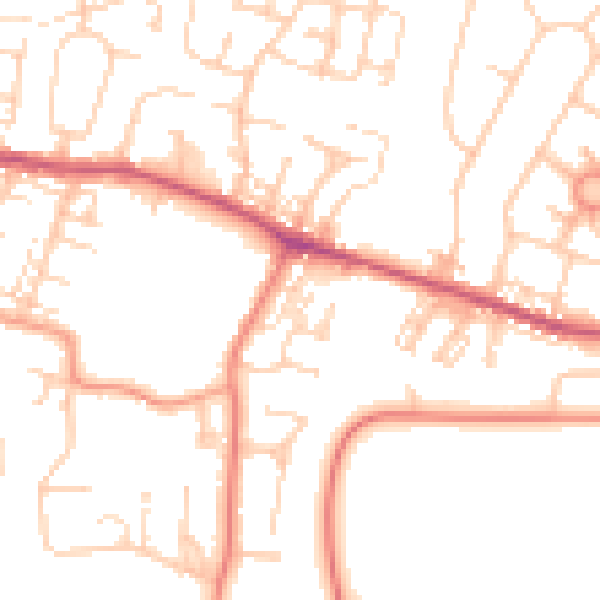 Daytime road noise heatmap for S63 0JQ