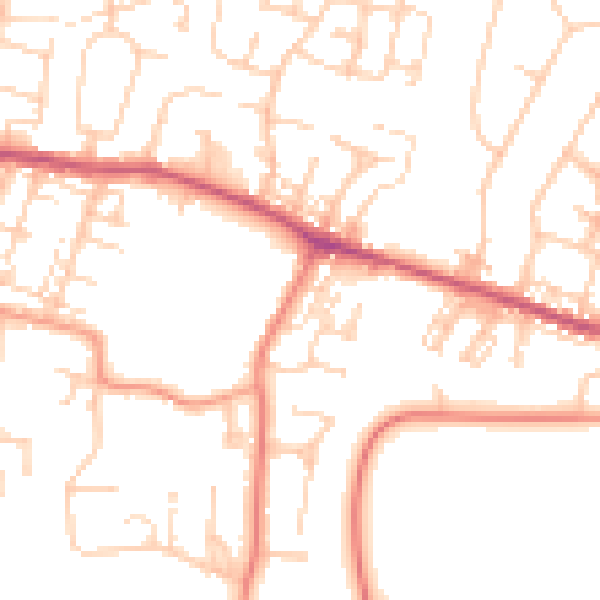 Daytime road noise heatmap for S63 0JS
