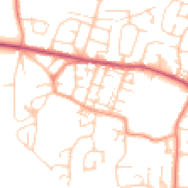 Daytime road noise heatmap for S63 0QT