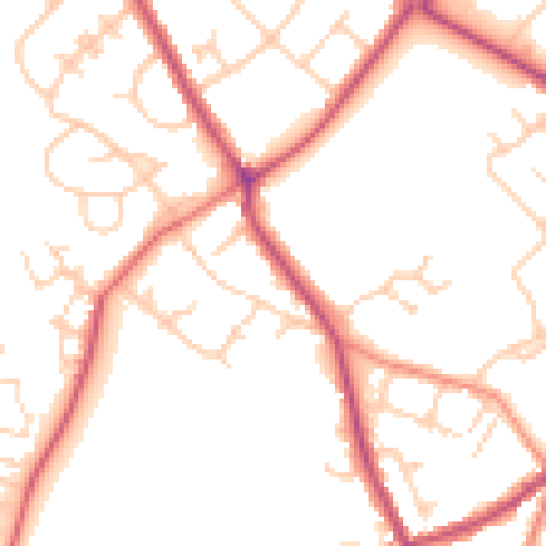 Daytime road noise heatmap for S63 6BG