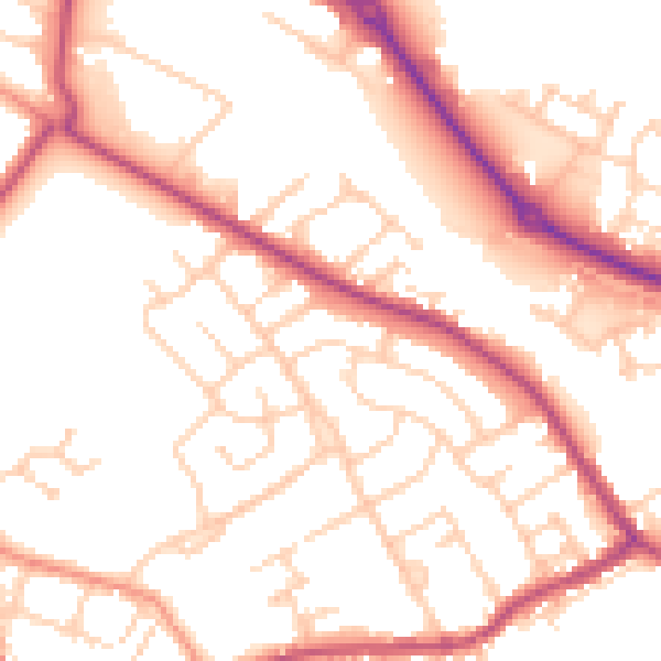 Daytime road noise heatmap for S63 6EE