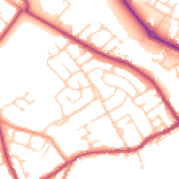 Daytime road noise heatmap for S63 6NQ