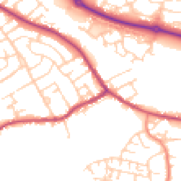 Daytime road noise heatmap for S63 6QH