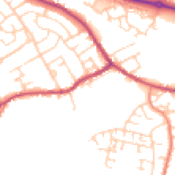 Daytime road noise heatmap for S63 6QU
