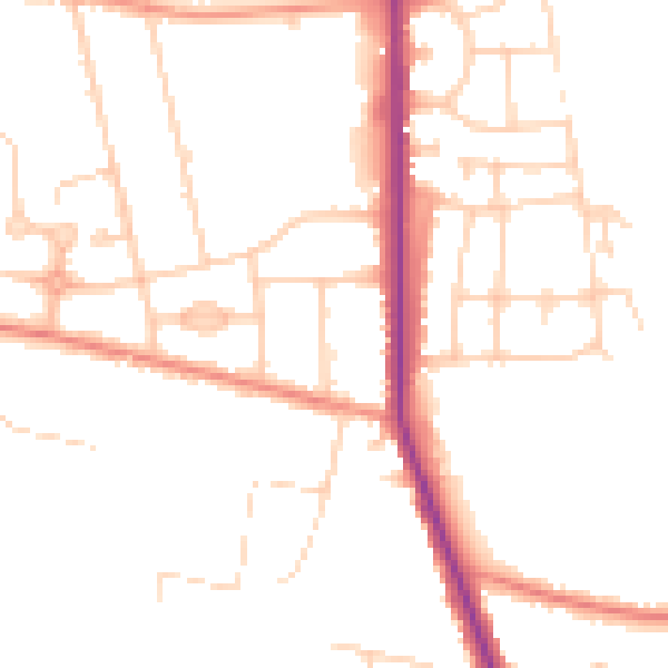 Daytime road noise heatmap for S63 7JL