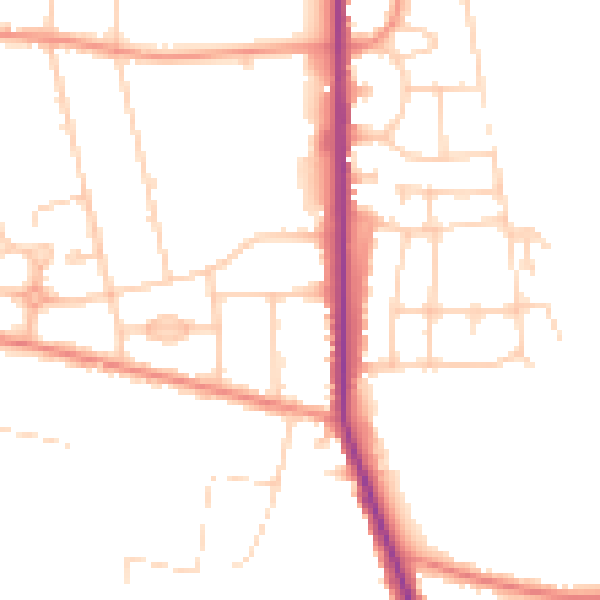 Daytime road noise heatmap for S63 7JN