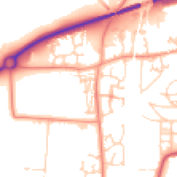 Daytime road noise heatmap for S63 9AY