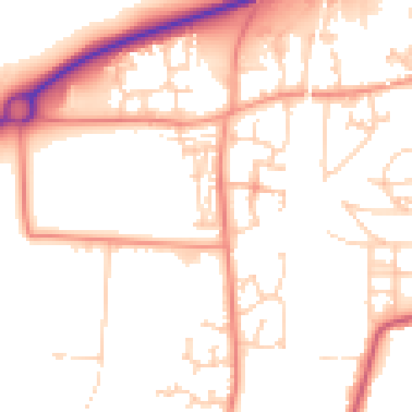 Daytime road noise heatmap for S63 9BU